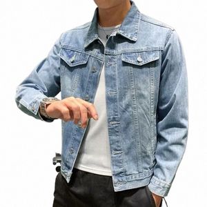 Джинсовое пальто для мужчин Легкие джинсовые куртки Мужские осенние задницы Бесплатная доставка Верхняя одежда Ковбойское высокое качество по самой низкой цене Большой размер S L l4u2 #