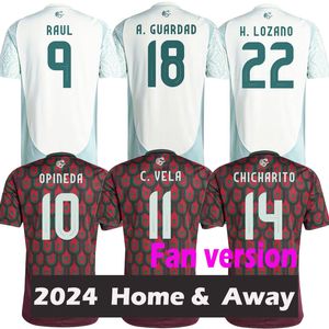 2024 Meksika Futbol Forması Meksika O.Pineda Chicharito Lozano Üniforma R. Jimenez E. Alvarez Milli Takım Futbol Gömlek Hayranları Versiyon Yüksek Kalite Thai Versiyonu Jersey