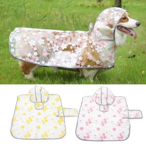 Köpek giyim pratik evcil pelerin dayanıklı titiz işçilik açık çiçek baskı yağmurluk TPU Yavrular için yağmur ceket