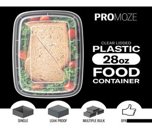 Одноразовая посуда Ланч-бокс с крышкой Коробка для приготовления еды 750 мл Дешевый пластиковый контейнер для еды Микроволновая печь на вынос Ft7J5185984