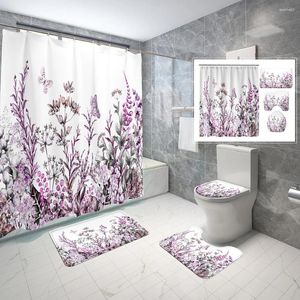 Занавески для душа, розовый цветок, дерево, растение, комплект занавесок в китайском стиле, художественная ткань, украшение для ванной комнаты