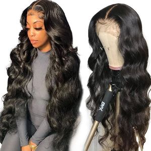 Moda ürün plaj dalgaları saç tam kafa uzun saç dantel peruk insan saçları 20/34 inç vücut dalga peruk kadın peruklar