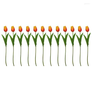 Dekoratif Çiçekler SV-12 PCS PU Yapay Laleler Gerçek Dokunma Düğün Çiçek Simülasyonu Lateks Tulip Teklif Partisi