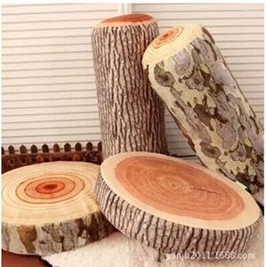 Подушка моделирование дерева пень с длинным деревянным плюшевым плюшем супер мягкой фаршированной подушки сиденья подушки для домашней машины диван с подушками
