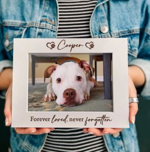 Рамка для фото с именем домашнего животного, деревянная фоторамка с гравировкой, подарок на память о собаке, подарок на память, подарок от потери домашнего животного