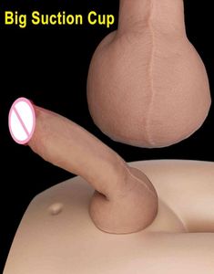 Yumuşak Cilt Gerçekçi Kalın Kalın Dildo Eşcinsel Mastürbatörler Silikon Dick Büyük Emme Bardağı Penis Anal Fiş Erkekler İçin Seks Oyuncak 1074550234