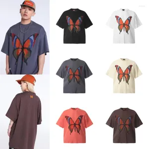 Мужские футболки летние дизайнерские мужчины женщины картина маслом с принтом бабочки короткий рукав пара High Street Tee