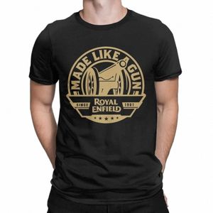 Erkekler Royal Enfields Motosiklet Tişörtleri Bir Silah% 100 Pamuk Giysiler Şaşırtıcı Kısa Kollu O Boyun Tişört Partisi Tişörtleri F3CP#