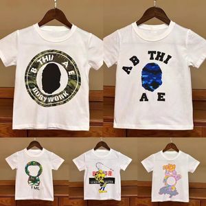 Çocuk Giysileri Tasarımcı Maymunları Çocuk Tişörtleri Camo Toddlers Bebek Kız Çocuk Günlük T-Shirts Moda Maymun Tshirts Gençlik Bebekler Polo Çocuk Köpekbalığı Baskılı Kısa Kol Üstü