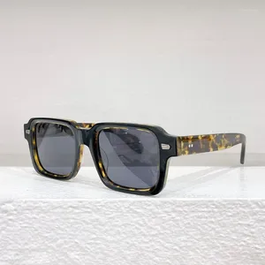 Солнцезащитные очки уличная мода черепаховые мужские оттенки INS стиль квадратные солнцезащитные очки весна 2024 утолщенные ацетатные солнечные женские