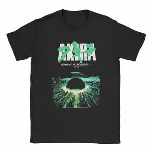 Erkekler T-Shirt Akira Yeşil Japon Şehri Patlamalı Günlük% 100 Pamuklu Tişört Kısa Kol Tişörtleri Yuvarlak Yaka Giyim Partisi T4GZ#