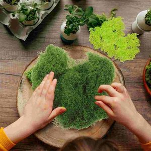 Dekoratif Çiçekler Simüle Moss Turf DIY Crafts için Sahte Yapay Proje İnci Pamuk Simülasyon İspanyolca