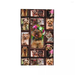 Toalha Yorke Dog Yorkshire Terrier Face Personalizada Toalhas de banho de algodão de linho macio