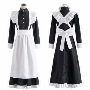 Klasik Black Beyaz Maid İngiliz Tarzı İnci Konu LG Kahve Dükkanı Dr Ev Tatil Cosplay Erkek Kadın Giysileri D6Q2#