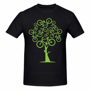 Sanatsal resim yeşil bisiklet ağacı tişört erkekler için ince fit swag artı beden tee camiseta Noel hediyesi tshirt pamuklu kumaş v6bz#