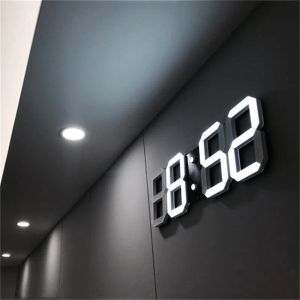 Aksesuarlar 3D LED Duvar Saati Modern Tasarım Dijital Masa Saat Alarm Gece Işığı Saat ReloJ De Pared Evde Oturma Odası Dekorasyon