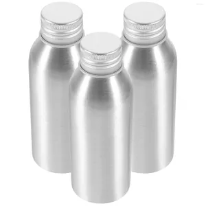 Depolama Şişeleri 3 Set Alüminyum Şişe Şampuan Dağıtıcı Vidalı Kapaklı Şişelenmiş Parfüm Boş