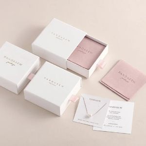 500pcsLot Fabrik Großhandel Angepasst Druck Schmuck Schublade Geschenk Boxen Luxus Paket Taschen für Halskette Ring Ohrring 240315