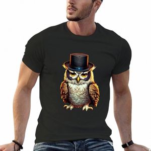 Baykuş Tasarım T-Shirt Kawaii Giysileri Yaz Kıyafetleri Erkek Hayvan Baskı Tezisi Sade Beyaz Tişörtler Erkekler R8RS#