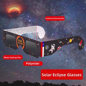 Очки Solar Eclipse, профессиональные солнцезащитные очки с затемняющей пленкой, 3D уличные анти-УФ-бумажные очки, сертифицированные CEISO, безопасные оттенки 240327