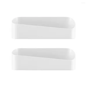 Ganci 2 pezzi La parete perforata gratuita riceve la cornice Organizzatore di modellazione geometrica per il bagno della toilette (bianco)