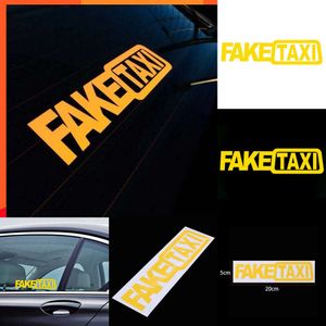 Обновленная новая самоклеящаяся виниловая наклейка «Faketaxi», эмблема, универсальная поддельная прочная светоотражающая наклейка «Такси», забавная водостойкая наклейка для автомобиля