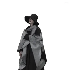 Battaniyeler İmitasyon Kaşmir Kravat Boyalı Siyah Beyaz Çift Taraflı Şal Dekorasyon Eşarp Sıcaklık Kalın Battaniye İçin Minimalist Pelerin