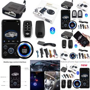 Yükseltme Evrensel Otomatik Uzaktan Başlat Durma Kiti Bluetooth Cep Telefon Uygulama Kontrol Motoru Ateşleme Açık Bagaj PKE Anahtarsız Giriş Araba Alarmı