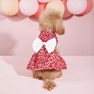 Köpek Giyim Sevgililer Günü Evcil Giyim Kalpleri Kıyafet Bowknot kırmızı tül elbise ile küçük köpekler kedi kız