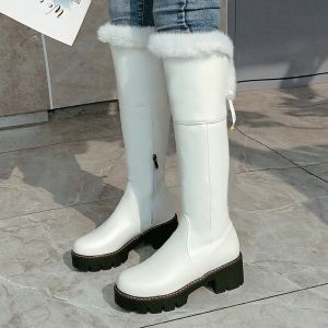 Stivali da donna stivali da neve caldi peli di scarpe invernali impermeabili casual signori stivali alti ginocchini
