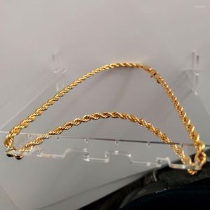 Ожерелья с подвесками из настоящего желтого золота 24 карата GF с бриллиантовой огранкой ed Solid XP, ювелирные изделия, необычные оригинальные изображения, мужская веревка толщиной 6 мм, цепочка263g