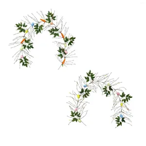 Декоративные цветы пасхальная яичная гирлянда веревка зеленые листья украшения украшения для камина