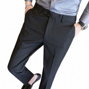 Busin Формальная одежда Костюм Брюки для мужчин Одежда 2023 Универсальные приталенные повседневные офисные брюки Полная длина Плюс Размер 38 36 Распродажа y6dJ #