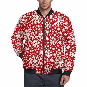 Noel Kar Tanesi Ceketler Erkek Kırmızı Beyaz Kış Coats Retro Fermuar Sıradan Rüzgar Demetleri Grafik Gevşek Ceket Büyük Boyut 5xl 6xl N0FU#