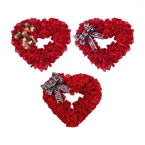 Dekoratif Çiçek Sevgililer Günü Çelenk İmzası Duvar penceresi için Romantik Kırmızı Kalp Şekleli Dekorasyonlar Düğün Açık hava