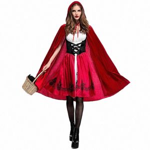 Küçük Kırmızı Binicilik Hood Modern Versi Sahne Performans Giyim Şal, Yetişkin Kız Persal Cosplay Oyunu Üniforma M66C#