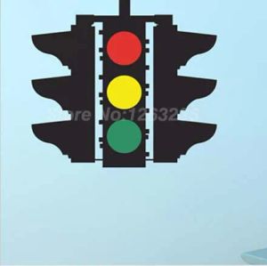 Çıkartmalar Dikkat Durdurun Trafik Işık Şekli Vinil Duvar Çıkarmaları Çocuk Kreş Dekorasyonu Ücretsiz Nakliye