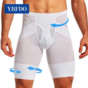 Ybfdo erkekler vücut şekillendirici karın kontrol şortları shapewear göbek kuşak boksör yüksek bel zayıflama iç çamaşırı bacak sıkıştırma külot 240322
