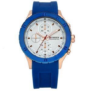 Düşük Fiyat Curren8165 Kuvars hareketli şık silikon kayış, en çok satan Karien Watch