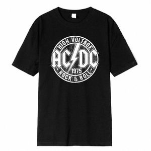 AC Yüksek Voltaj 1975 DC Siyah Sıcak Satış Yaz Erkekler Pamuk T-Shirt Kısa Kollu Serin Hip Hop Sokak Giyim Hipster Kore Stil Tees L7el#