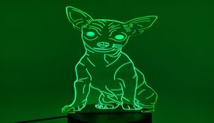 LED GECE IŞIK 3D Akrilik Dekor Illusion Chihuahua Gece Işığı Çocuklar Çocuk Evcil Köpek Masa Lambası Düğün Şartı Hediyeler5332829