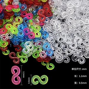 Dekoratif Figürinler 300pcs 11x0.5mm S Klipsler Konektörler Loom Band DIY Bilezik için Kauçuk Doldurma