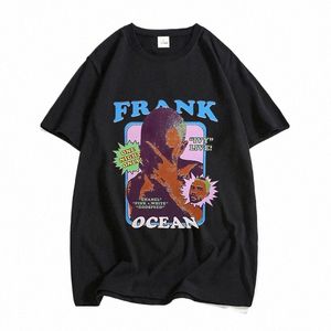 Hip Hop Harajuku Kısa Kol Üstleri Frank O-OCEAN BLD TSHIRT Kadınlar RB Müzik Tişörtleri Erkekler Artı Boyut Pamuklu Tişört I7RN#