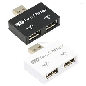 2.0 İkiz Çift 2 bağlantı noktası USB Splitter Hub Hub Adaptörü Şarj Teli Fişi