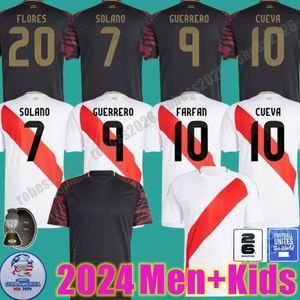 24 25 peru futbol formaları 2024 ev uzak copa futbol gömlekleri pizarro farfan cueva eleccion peruana cuevas solano flores cubillas pineau açık giyim erkek çocuk kiti