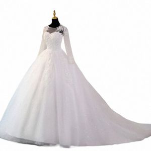 Ucuz artı boyutu vestidos de novia gerçek fotoğraf fildişi beyaz dantel payetler tatlı düğün dres basit prens gelin önlükleri frock n7l1#