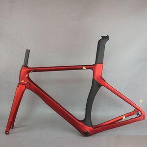 Bisiklet Çerçeveleri Seraph Yeni Aero Yol Çerçevesi TT-X3 Karbon Fiber T800 Özel Kırmızı Boya Matte BB86 Lastik 700x28C Disk Fren Damla Teslimat Spor DHCSU