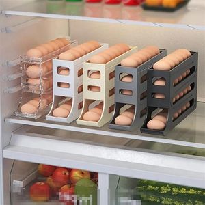 Кухонный контейнер для хранения яиц большой емкости для холодильника, 2/1 шт., органайзер для катящихся яиц, держатель, сохраняет свежесть и доступность