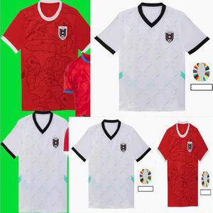 2024 Maglie austriache Maglie da calcio Euro Souvenir 24 25 Casa rossa via da calcio bianco da uomo Kit kit sport all'aperto all'aperto