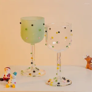 Бокалы для вина в корейском стиле, ретро алмазное стекло, современный простой бытовой термостойкий красный бокал для шампанского, милая чашка для сока